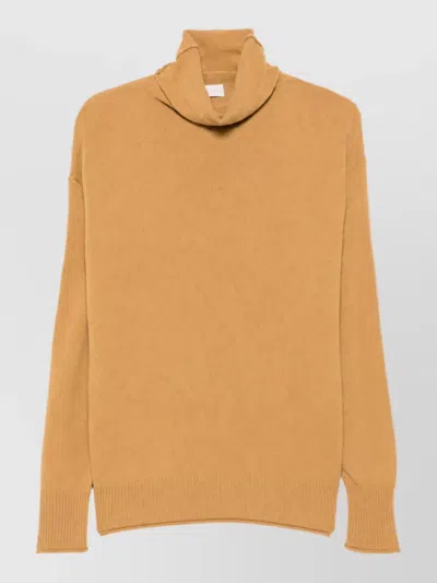Ct Plage Cashmere Ribbed Turtleneck Sweater In Brown