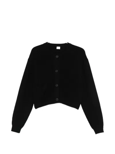 Ct Plage Cotton Crewneck Cardigan In Black
