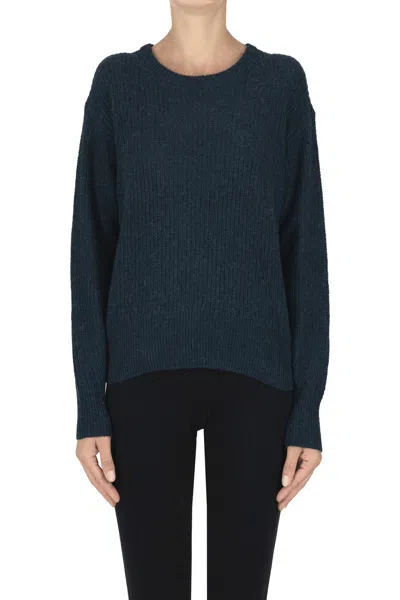 Ct Plage Ribbed Alpaca Knit Pullover In Blue