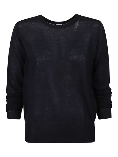 Ct Plage Round-neck Long-sleeve Top In Blue