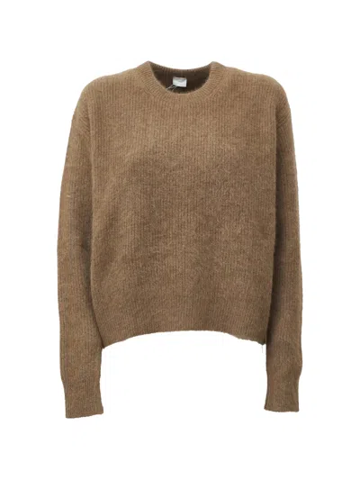 Ct Plage Round-neck Long-sleeve Sweater In Brown