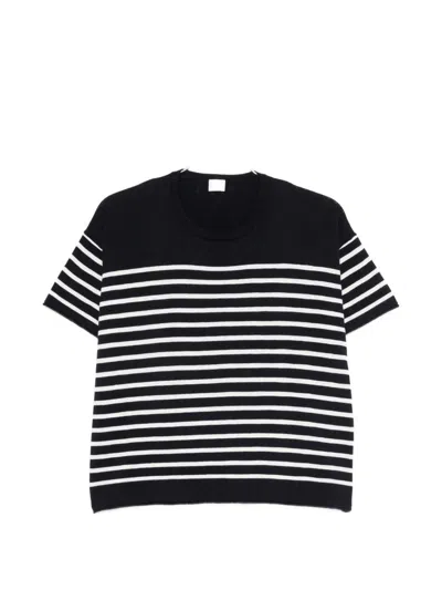 Ct Plage Striped Cotton Sweater In Black