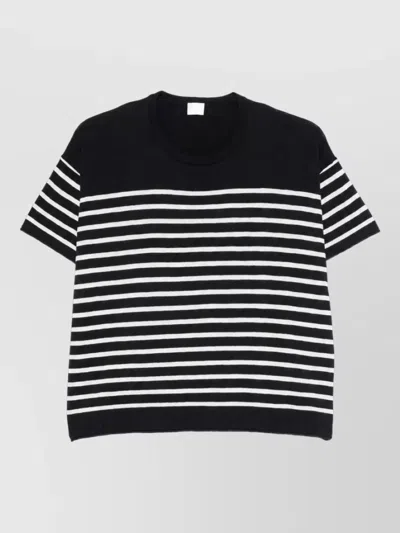 Ct Plage Striped Short-sleeve Crew-neck T-shirt In Black