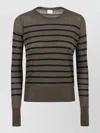 Ct Plage Striped Wool Crew Neck Sweater In Green