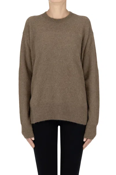 Ct Plage Wool And Fur Pullover In Brown