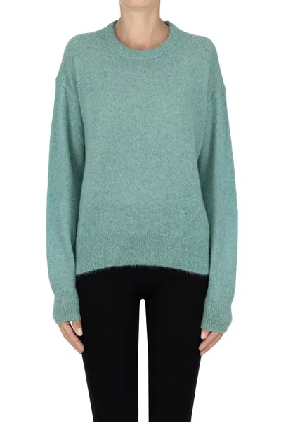Ct Plage Wool And Fur Pullover In Brown