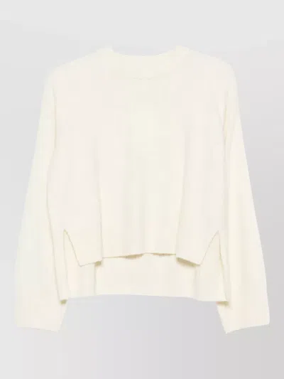 Ct Plage Wool Crewneck Long-sleeve Sweater In White