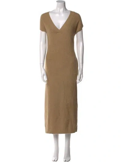 Pre-owned Ct Plage Wool Long Dress In Neutral