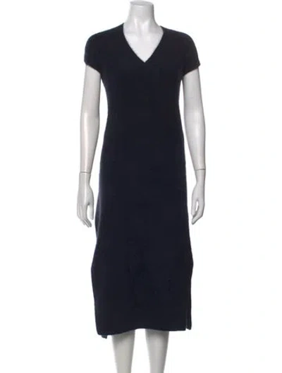 Pre-owned Ct Plage Wool Midi Length Dress In Black