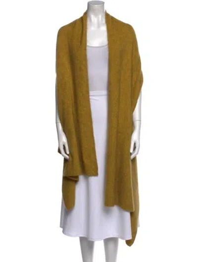 Pre-owned Ct Plage Wool Open Front Sweater In Yellow