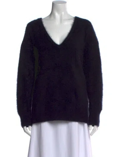 Pre-owned Ct Plage Wool V-neck Sweater In Black