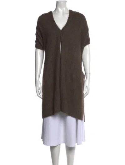 Pre-owned Ct Plage Wool V-neck Sweater In Brown