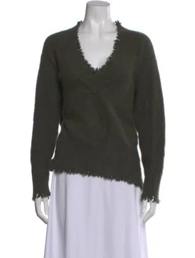 Pre-owned Ct Plage Wool V-neck Sweater In Green