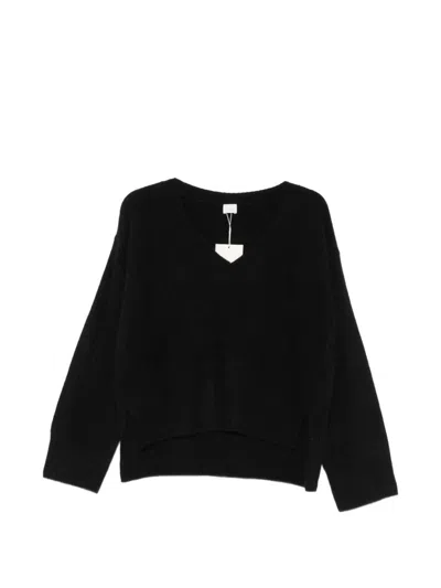 Ct Plage Wool V-necked Jumper In Black