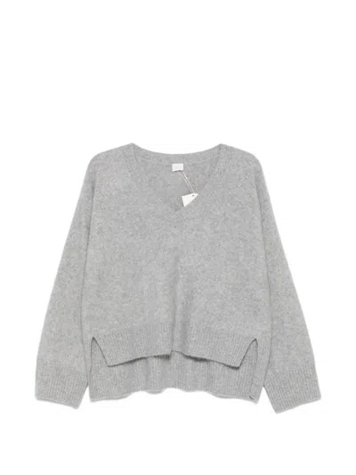 Ct Plage Wool V-necked Jumper In Gray