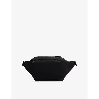 Côte And Ciel Mens Isarau Smooth Small Woven Shoulder Bag Black