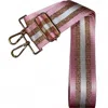 Cthru Women's 5 Stripe Crossbody Adjustable Detachable Purse Strap Bag In Pink White Rose Gold In Multi