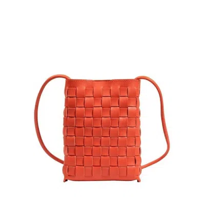 Cthru Women's Woven Vegan Leather Kylie Crossbody Bag In Orange