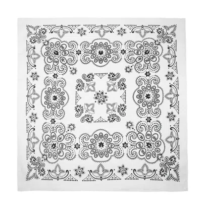 Ctm 27 Inch Extra Large Cotton Paisley Bandana (pack Of 6) In White