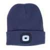 Ctm Adult Led Headlight Winter Beanie Hat In Grey