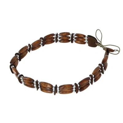 Ctm Beads And Various Accents Hat Band With Ties In Multi