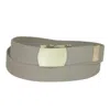 Ctm Big & Tall Cotton Adjustable Belt With Brass Buckle In Green