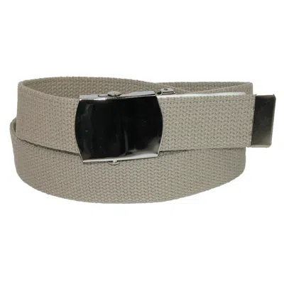 Ctm Big & Tall Cotton Adjustable Belt With Nickel Buckle In Green