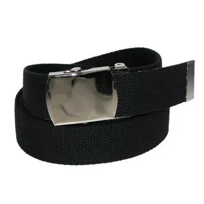 Ctm Big & Tall Cotton Belt With Nickel Finish Buckle (pack Of 3) In Black