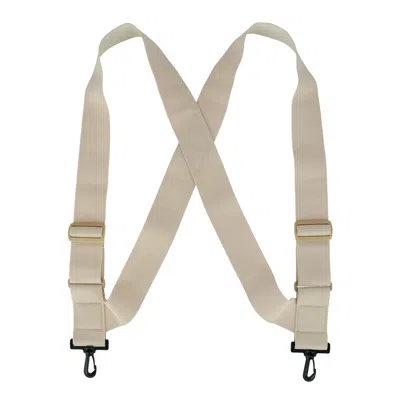 Ctm Big & Tall Elastic Tsa Compliant Side Clip Suspenders With Swivel Hook Ends In Beige
