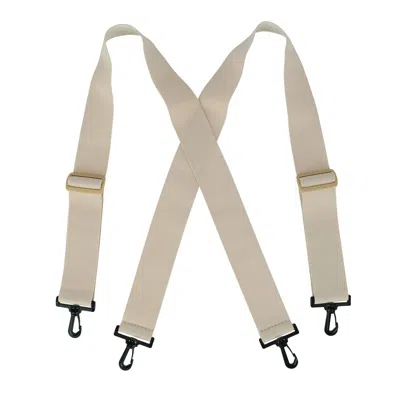 Ctm Big & Tall Elastic Tsa Compliant Suspenders With Swivel Hook Ends In Beige