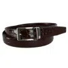 Ctm Big & Tall Leather Croc Print Dress Belt With Clamp On Buckle
