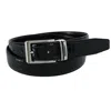 Ctm Big & Tall Leather Croc Print Dress Belt With Clamp On Buckle In Black