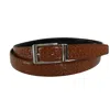 Ctm Leather Croc Print Dress Belt With Clamp On Buckle In Multi