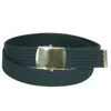 Ctm Big & Tall Ribbed Fabric Belt With Brass Tone Buckle In Black