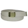 Ctm Big & Tall Ribbed Fabric Belt With Brass Tone Buckle In Green
