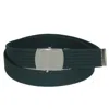 Ctm Big & Tall Ribbed Fabric Belt With Nickel Buckle In Black