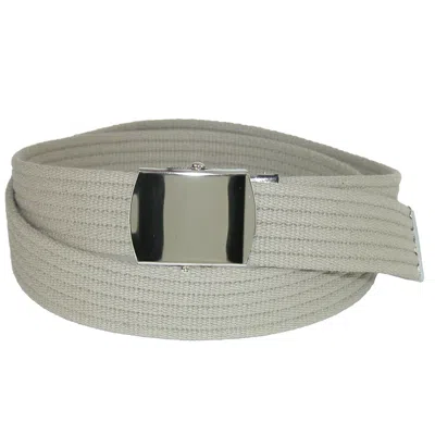 Ctm Big & Tall Ribbed Fabric Belt With Nickel Buckle In Green