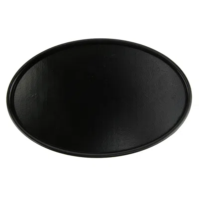 Ctm Blank Oval Belt Buckle In Black