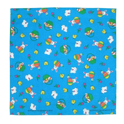Ctm Bunny Patch Easter Print Holiday Bandana In Blue