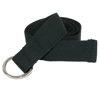 Ctm Canvas Web Belt With D Ring Buckle In Black
