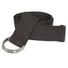Ctm Canvas Web Belt With D Ring Buckle In Brown