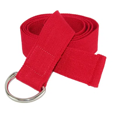 Ctm Canvas Web Belt With D Ring Buckle In Red