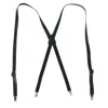 Ctm Coated Leather Clip-end 3/4 Inch Suspenders In Black