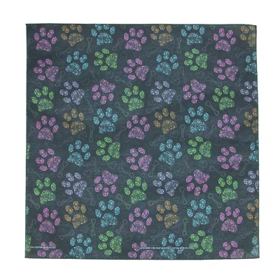 Ctm Colorful Dog Paw Print Bandana In Black