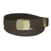 Ctm Cotton Adjustable Belt With Brass Buckle In Brown