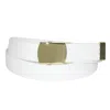 Ctm Cotton Adjustable Belt With Brass Buckle In White