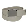 Ctm Cotton Adjustable Belt With Nickel Buckle In Beige