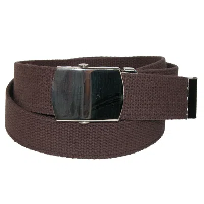 Ctm Cotton Adjustable Belt With Nickel Buckle In Brown
