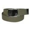Ctm Cotton Adjustable Belt With Nickel Buckle In Green