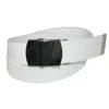 Ctm Cotton Adjustable Belt With Nickel Buckle In White